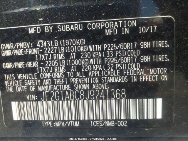 JF2GTABC8J9241368 Subaru Crosstrek Premium