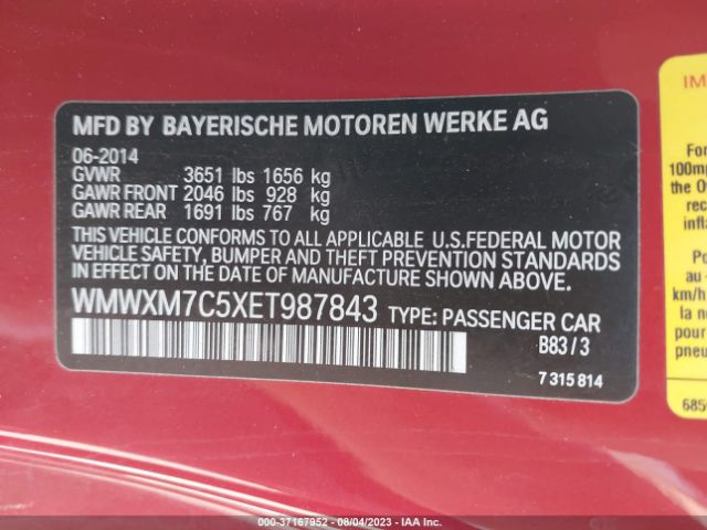 WMWXM7C5XET987843 Mini Cooper Hardtop S