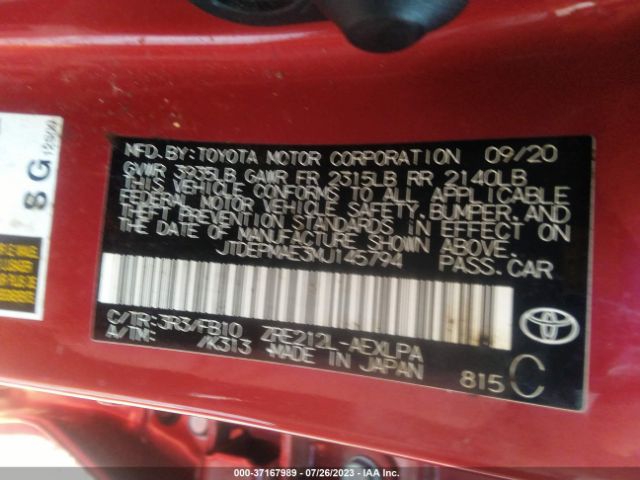 JTDEPMAE3MJ145794 Toyota COROLLA LE