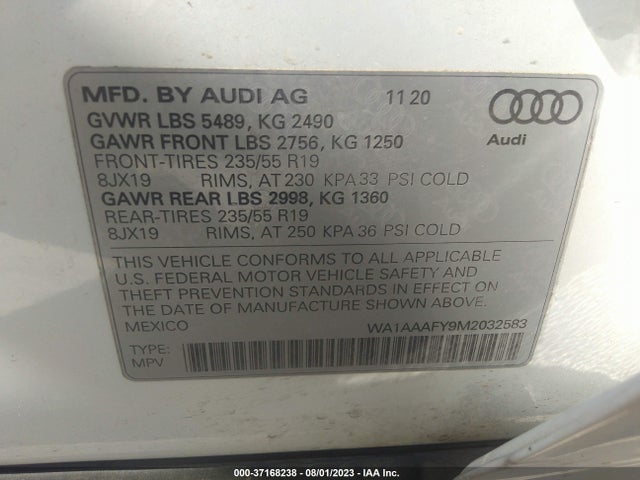WA1AAAFY9M2032583 Audi Q5 PREMIUM