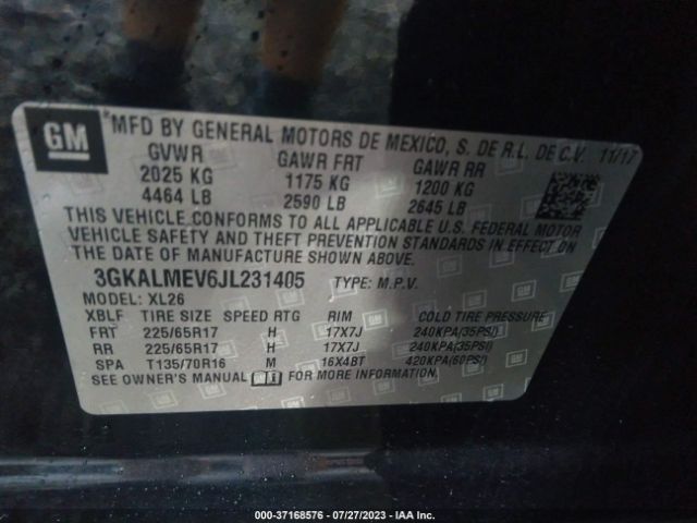 3GKALMEV6JL231405 GMC Terrain Sle