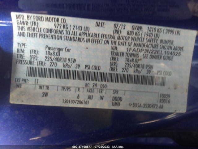 1FADP3N22EL104025 Ford Focus Titanium