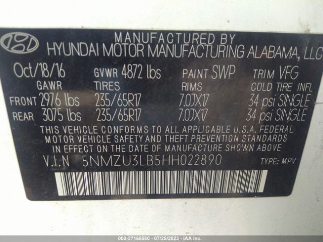 5NMZU3LB5HH022890 Hyundai Santa Fe Sport 2.4l