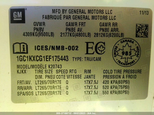 Chevrolet Silverado 2500hd Lt 2014 1GC1KXCG1EF175443 Image 15