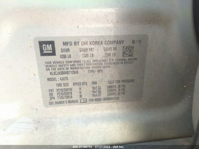 KL4CJASB4KB712849 Buick Encore Preferred