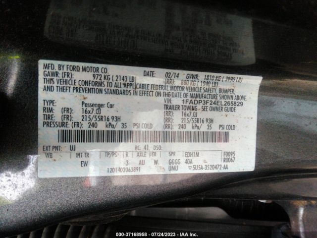 1FADP3F24EL265829 Ford FOCUS SE