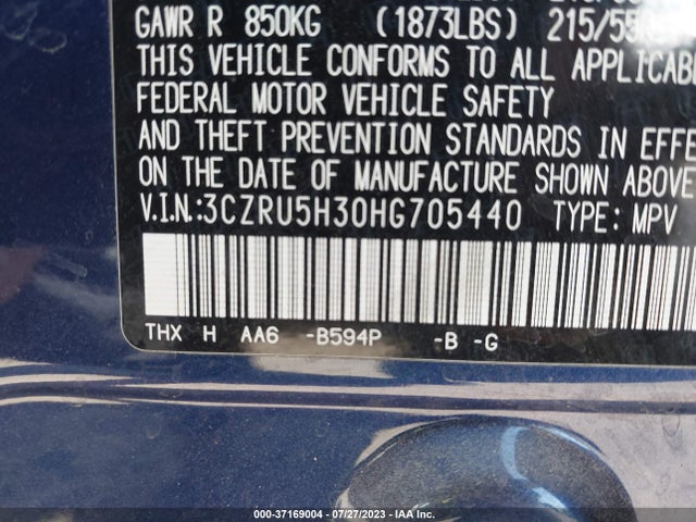 Honda HR-V LX 2017 3CZRU5H30HG705440 Image 9