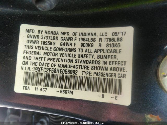 19XFC2F58HE056092 Honda Civic Sedan Lx