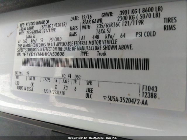 1FTYE1YM4HKA53608 Ford TRANSIT VAN