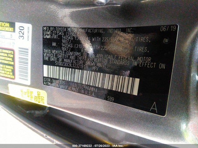 2020 TOYOTA SIENNA XLE VIN: 5TDDZ3DC9LS232191