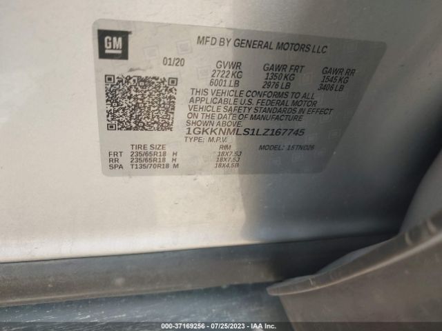1GKKNMLS1LZ167745 GMC ACADIA SLT