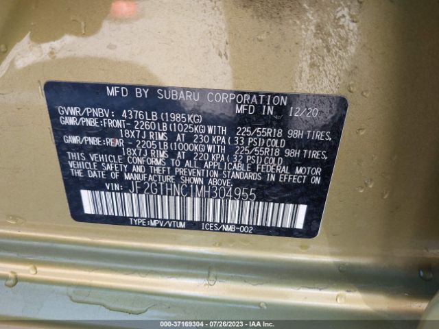 JF2GTHNC1MH304955 Subaru Crosstrek Limited