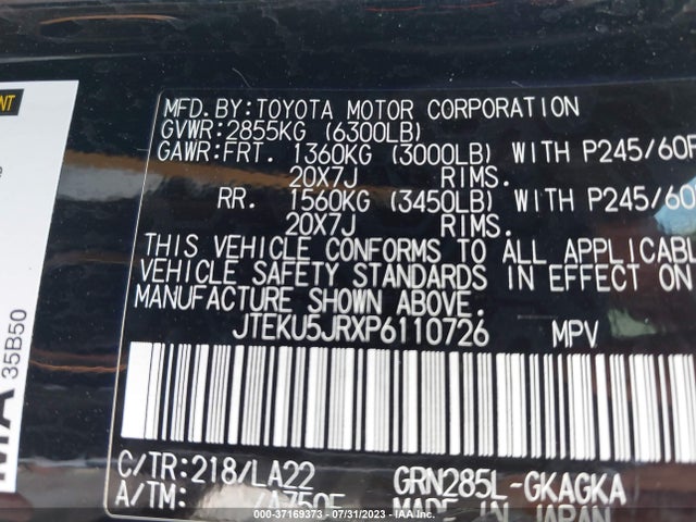 Toyota 4runner Limited 2023 JTEKU5JRXP6110726 Image 9