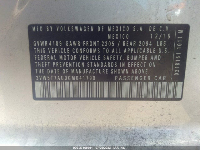 3VW5T7AU0GM041790 Volkswagen Golf Gti Se