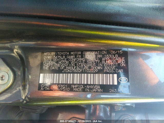 Toyota Prius C One/two/three/four 2015 JTDKDTB32F1102229 Image 9