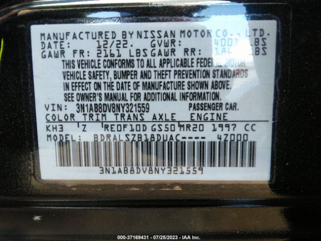 3N1AB8DV8NY321559 Nissan SENTRA SR
