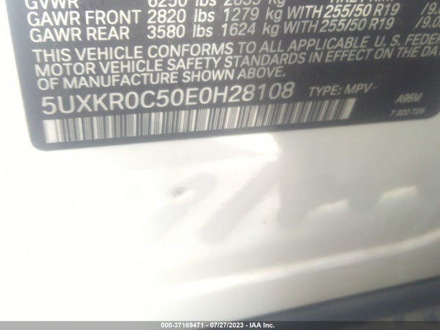 BMW X5 Xdrive35i 2014 5UXKR0C50E0H28108 Image 9