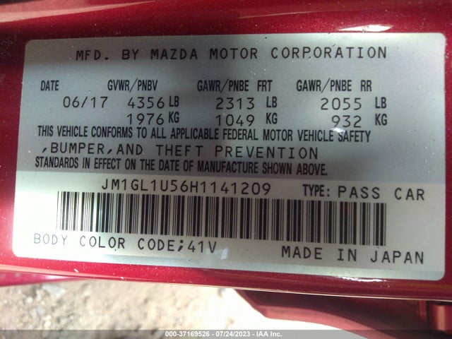 Mazda Mazda6 Sport 2017 JM1GL1U56H1141209 Image 9