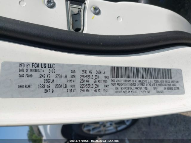 3C4PDDEG0JT296707 Dodge JOURNEY GT