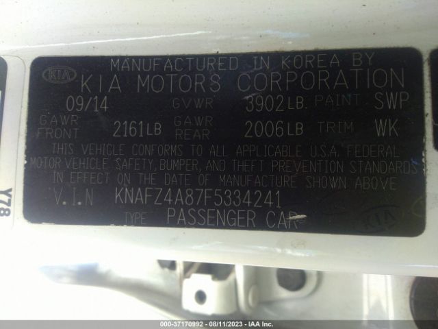 KNAFZ4A87F5334241 KIA FORTE EX