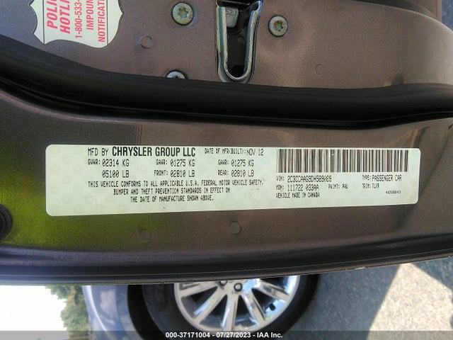 2013 CHRYSLER 300 VIN: 2C3CCAAG9DH589089