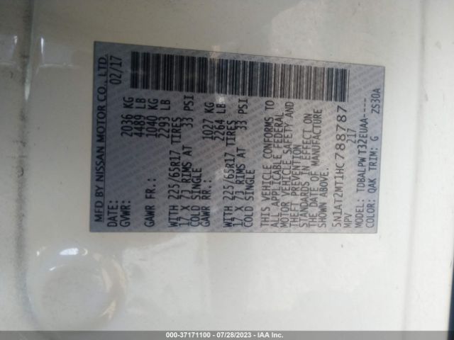5N1AT2MT1HC788787 Nissan ROGUE S