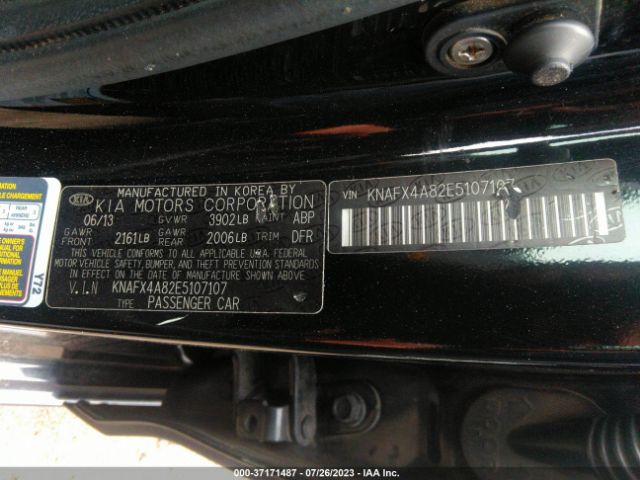 KNAFX4A82E5107107 KIA FORTE EX