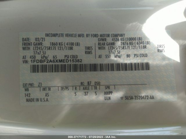 1FDBF2A6XMED15382 Ford Super Duty F-250 Srw Xl/xlt
