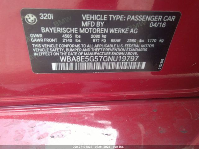 WBA8E5G57GNU19797 BMW 3 Series 320i Xdrive