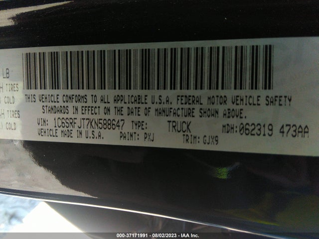 1C6SRFJT7KN588647 RAM 1500 Laramie