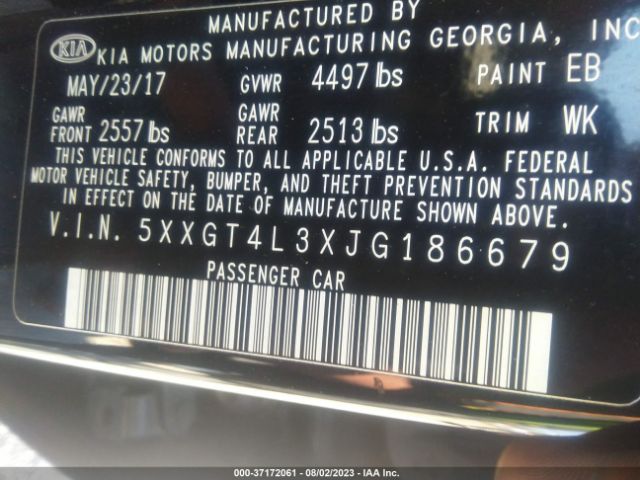 5XXGT4L3XJG186679 KIA Optima Lx