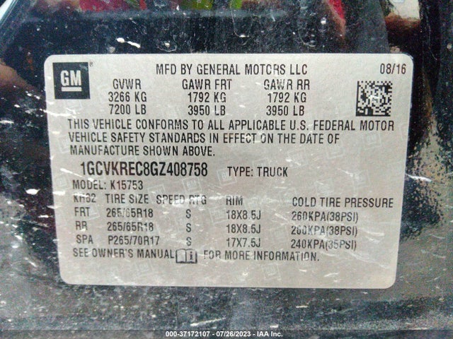 Chevrolet Silverado 1500 Lt 2016 1GCVKREC8GZ408758 Image 9