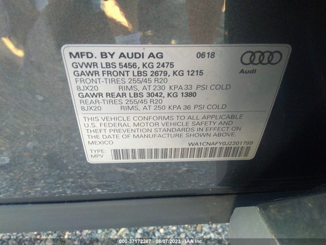 WA1CNAFY0J2201799 Audi Q5 Prestige/tech Prestige