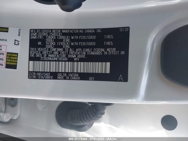 2021 Lexus RX, VIN: 2T2HZMAAXMC195684