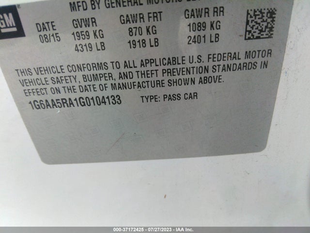 1G6AA5RA1G0104133 Cadillac Ats Sedan Standard Rwd