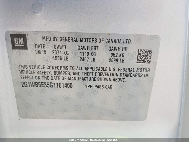 Chevrolet Impala Limited Lt 2016 2G1WB5E35G1101465 Image 9