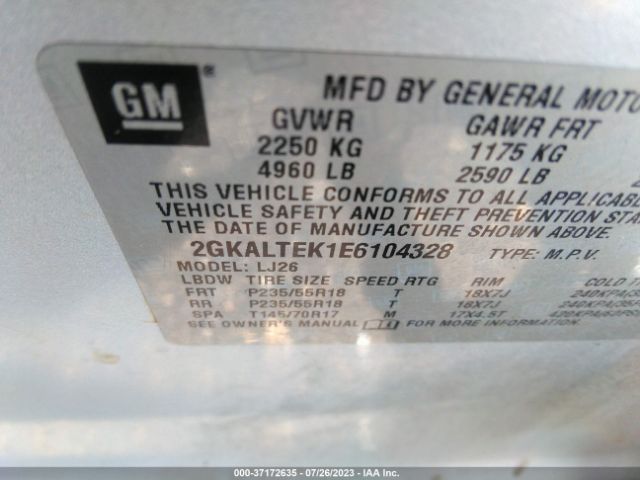 2GKALTEK1E6104328 GMC Terrain Slt