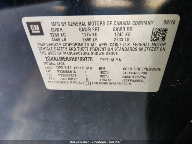 2GKALMEK9H6199778 GMC Terrain Sle