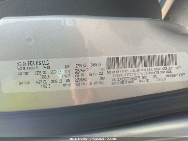 2C4RDGEG7KR660670 Dodge Grand Caravan Gt