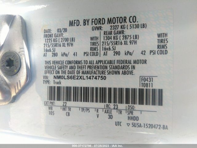 NM0LS6E2XL1474750 Ford Transit Connect Van Xl