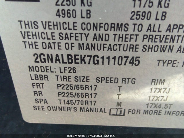 Chevrolet EQUINOX LS 2016 2GNALBEK7G1110745 Image 9
