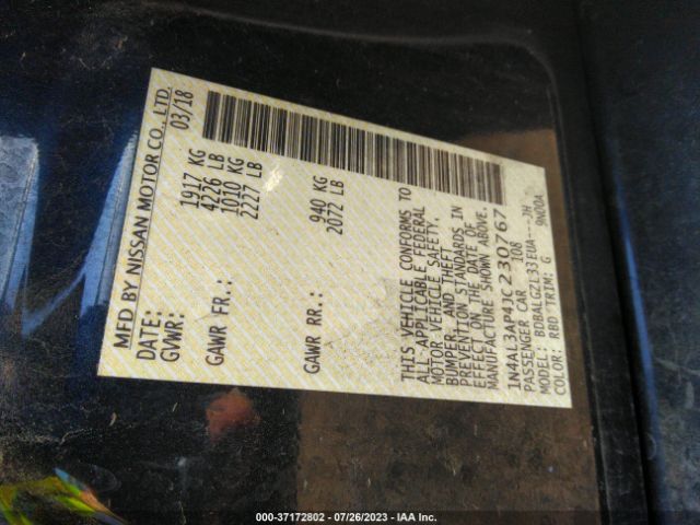 Nissan Altima 2.5 S 2018 1N4AL3AP4JC230767 Image 9