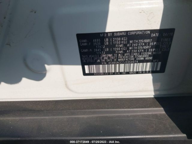 4S4BSACC7J3354074 Subaru Outback Premium