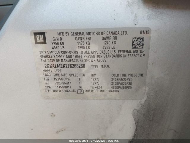 2GKALMEK2F6268260 GMC Terrain Sle