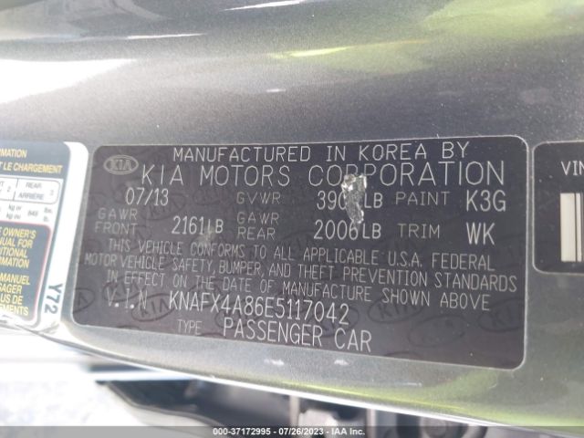 KNAFX4A86E5117042 KIA FORTE EX