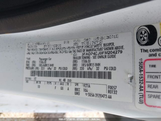 3FADP4EJ0FM204279 Ford FIESTA SE