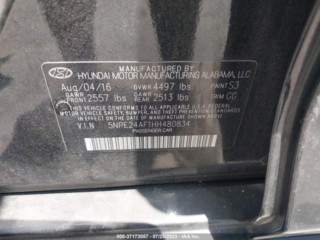 Hyundai SONATA SE 2017 5NPE24AF1HH480834 Image 9