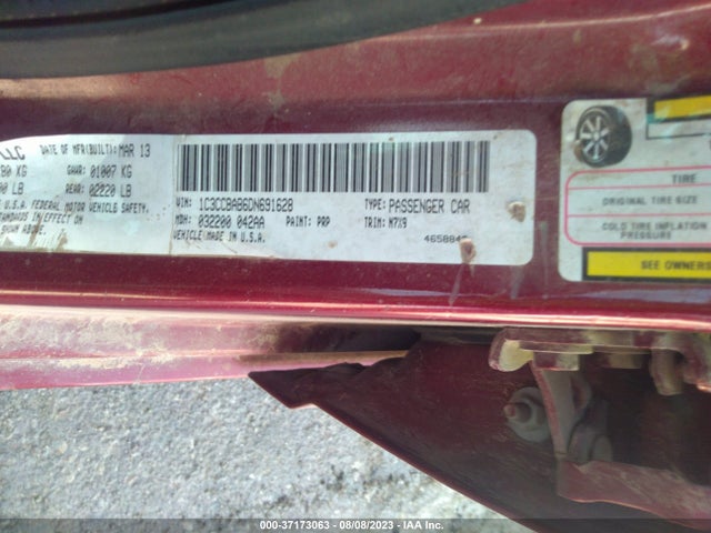 2013 CHRYSLER 200 LX VIN: 1C3CCBAB6DN691628