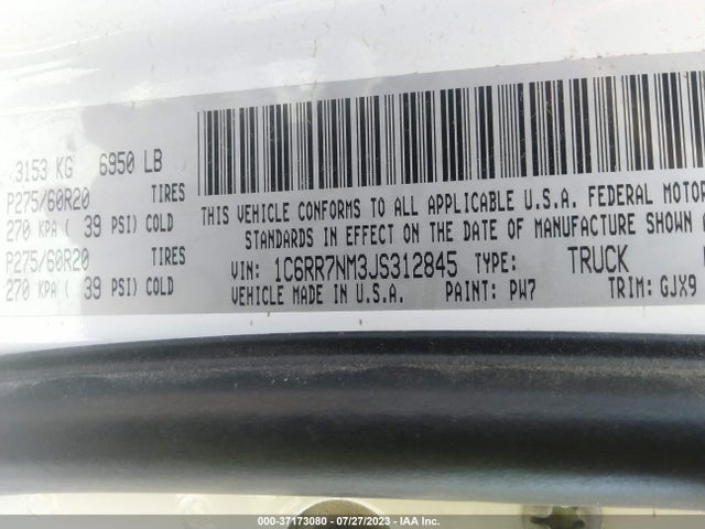 1C6RR7NM3JS312845 RAM 1500 Laramie