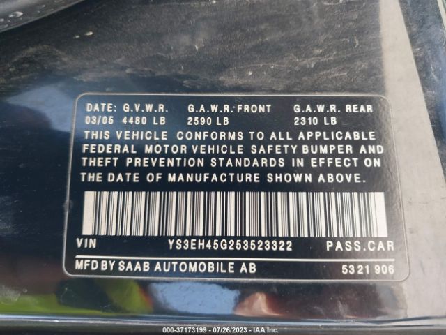 2005 SAAB 9-5 YS3EH45G253523322 Photo 8